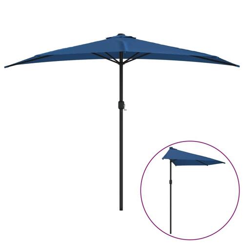 Altanparasol med aluminiumsstang 300x155x223 cm halv blå