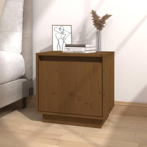 Sengeborde 2 stk. 40x30x40 cm massivt fyrretræ gyldenbrun