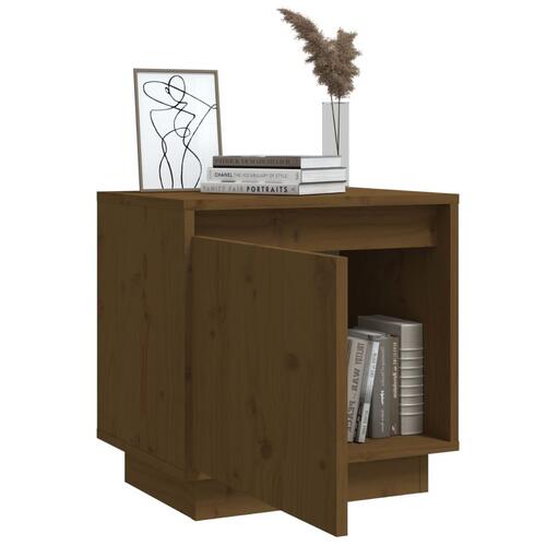 Sengeborde 2 stk. 40x30x40 cm massivt fyrretræ gyldenbrun