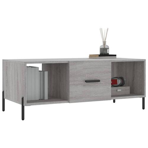 Sofabord 102x50x40 cm konstrueret træ grå sonoma-eg