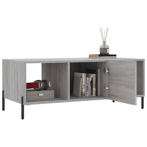 Sofabord 102x50x40 cm konstrueret træ grå sonoma-eg
