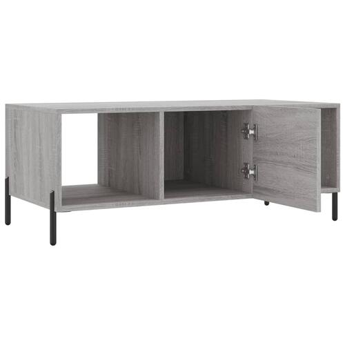 Sofabord 102x50x40 cm konstrueret træ grå sonoma-eg