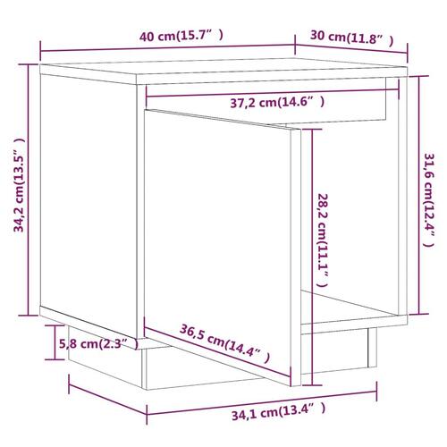 Sengeborde 2 stk. 40x30x40 cm massivt fyrretræ gyldenbrun
