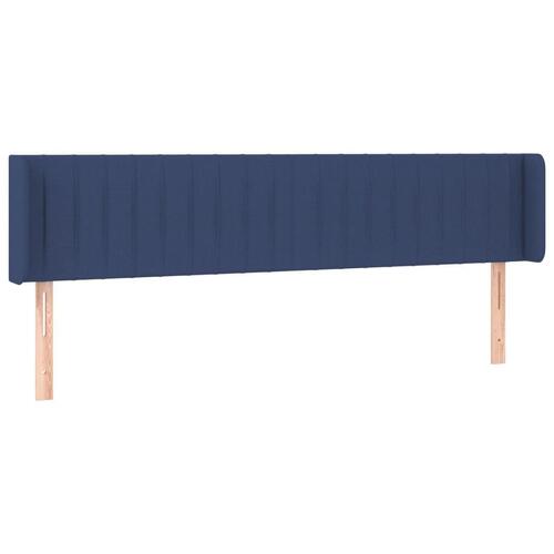 Sengegavl med kanter 203x16x78/88 cm stof blå