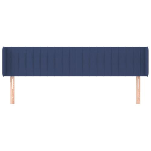 Sengegavl med kanter 203x16x78/88 cm stof blå