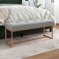 Bænk 110x36x45 cm velour grå