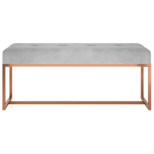 Bænk 110x36x45 cm velour grå