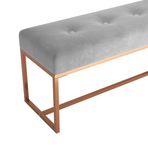 Bænk 110x36x45 cm velour grå