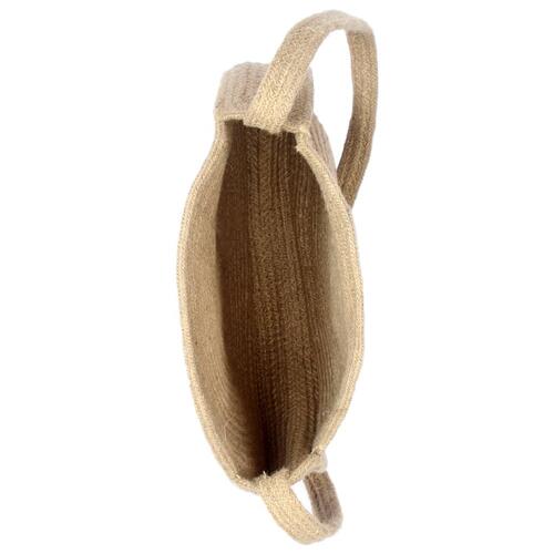 Rund skuldertaske håndlavet jute naturfarvet