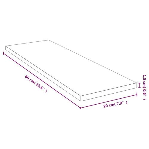 Væghylde 60x20x1,5 cm bambus