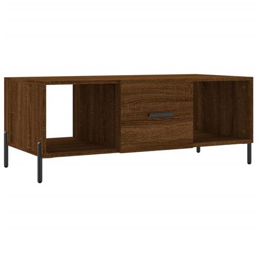 Sofabord 102x50x40 cm konstrueret træ brun egetræsfarve
