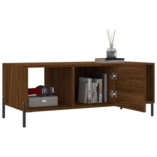 Sofabord 102x50x40 cm konstrueret træ brun egetræsfarve