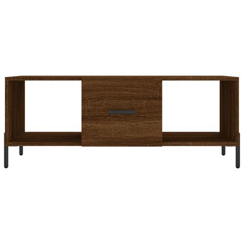 Sofabord 102x50x40 cm konstrueret træ brun egetræsfarve