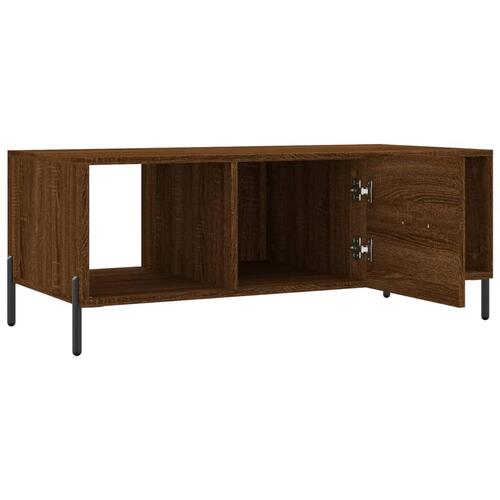 Sofabord 102x50x40 cm konstrueret træ brun egetræsfarve