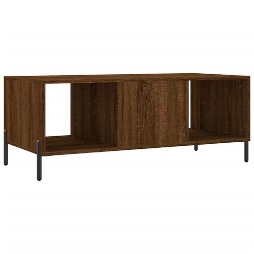 Sofabord 102x50x40 cm konstrueret træ brun egetræsfarve