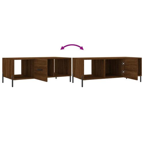 Sofabord 102x50x40 cm konstrueret træ brun egetræsfarve