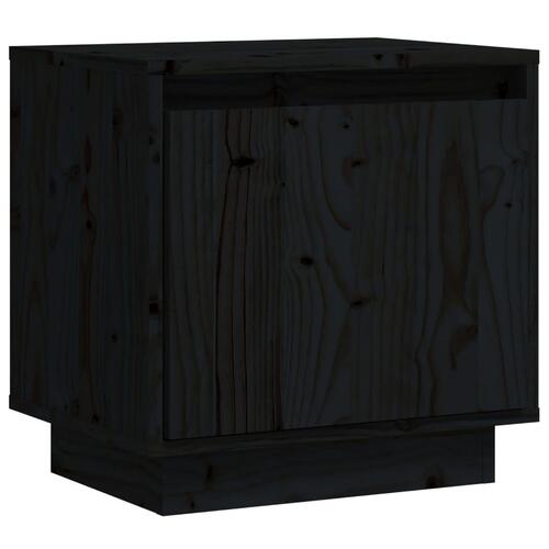 Sengebord 40x30x40 cm massivt fyrretræ sort