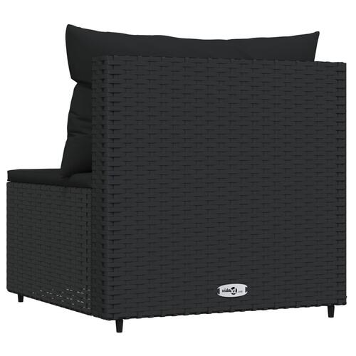 Midtermodul til havesofa med hynder polyrattan sort