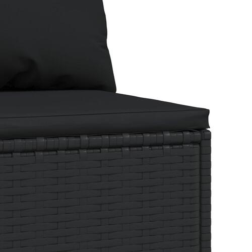 Midtermodul til havesofa med hynder polyrattan sort