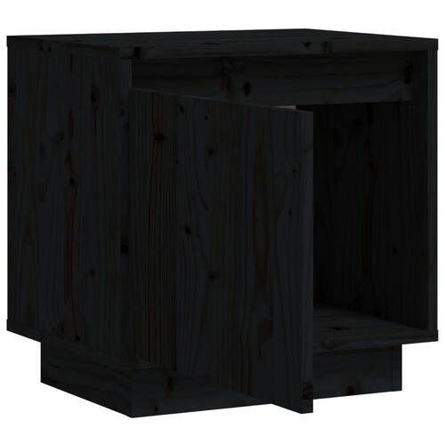 Sengebord 40x30x40 cm massivt fyrretræ sort