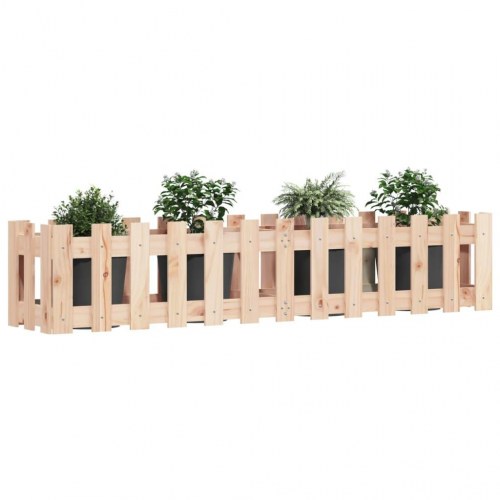Højbed med stakitdesign 150×30×30 cm - massivt fyrretræ