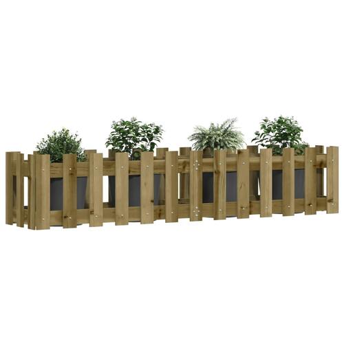 Højbed med stakitdesign 150x30x30 cm imprægneret fyrretræ