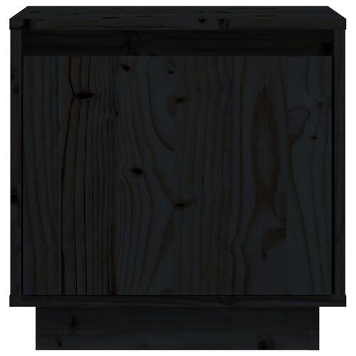Sengeborde 2 stk. 40x30x40 cm massivt fyrretræ sort