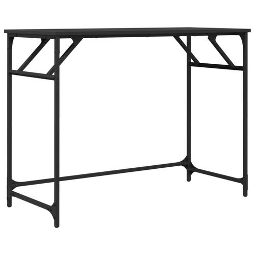 Skrivebord 100x45x76 cm konstrueret træ pulverlakeret stål sort