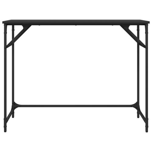 Skrivebord 100x45x76 cm konstrueret træ pulverlakeret stål sort