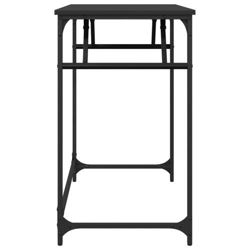 Skrivebord 100x45x76 cm konstrueret træ pulverlakeret stål sort