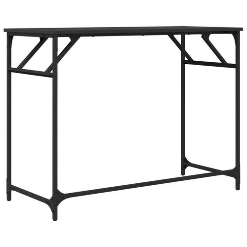 Skrivebord 100x45x76 cm konstrueret træ pulverlakeret stål sort