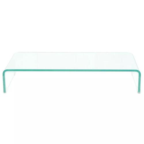 TV-stander/monitorstand klart glas 70x30x13 cm