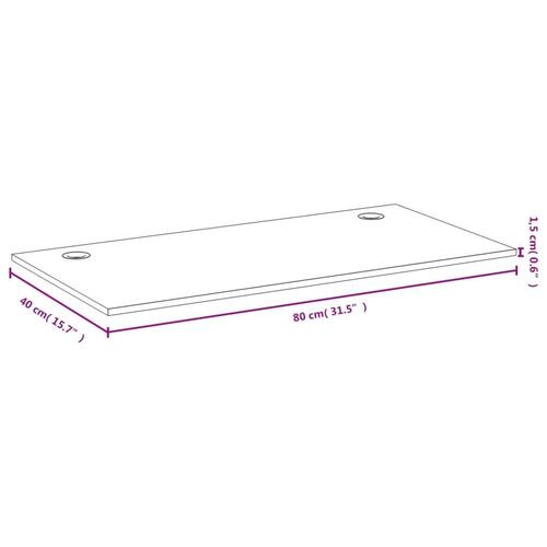 Bordplade til skrivebord 80x40x1,5 cm bambus