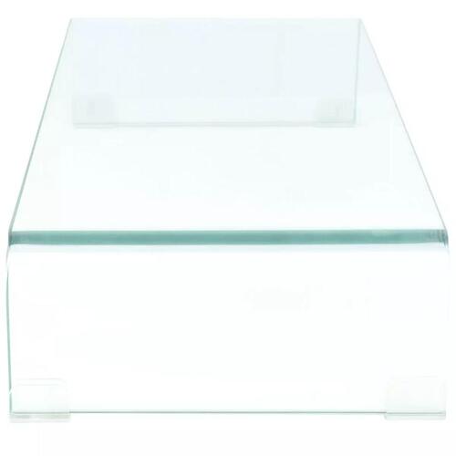 TV-stander/monitorstand klart glas 70x30x13 cm