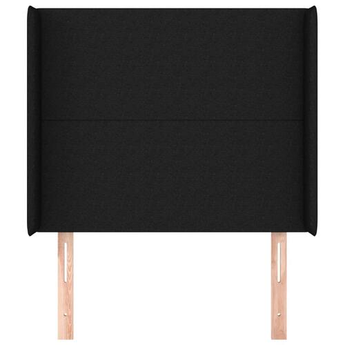 Sengegavl med kanter 83x16x118/128 cm stof sort