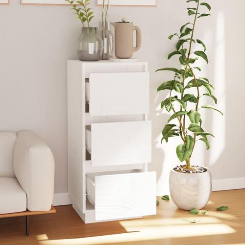 Skænk 32x34x75 cm massivt fyrretræ hvid