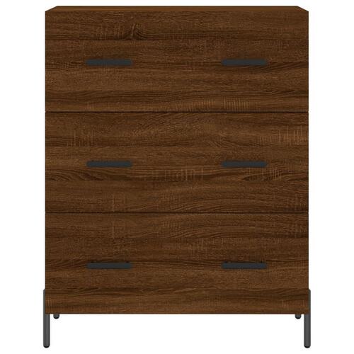 Højskab 69,5x34x180 cm konstrueret træ brun egetræsfarve