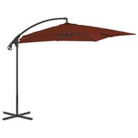 Hængeparasol med stålstang 250x250 cm terrakotta