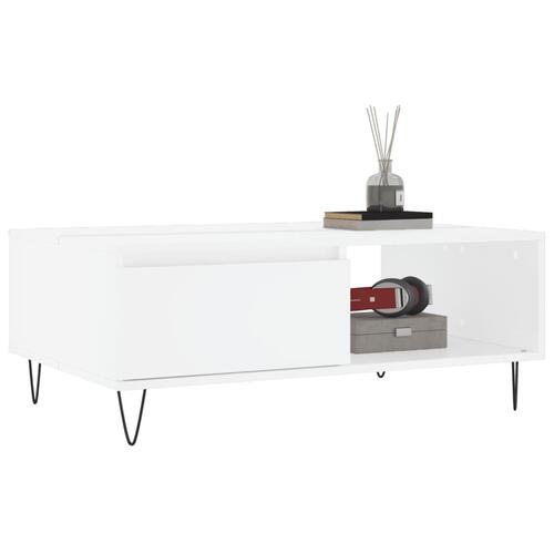 Sofabord 90x60x35 cm konstrueret træ hvid