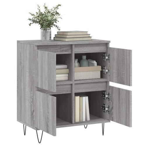 Skænk 60x35x70 cm konstrueret træ grå sonoma-eg