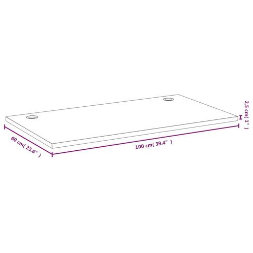 Bordplade til skrivebord 100x60x2,5 cm bambus