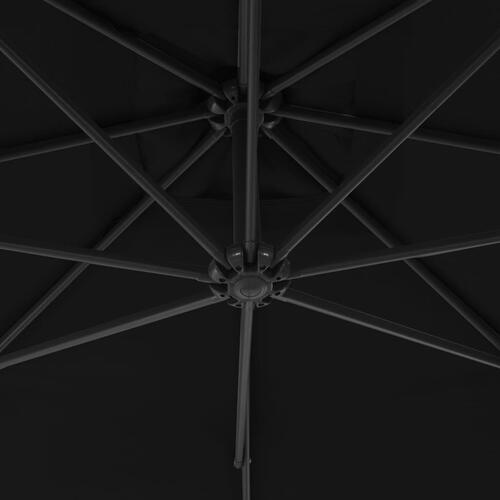 Hængeparasol med stålstang 250x250 cm sort