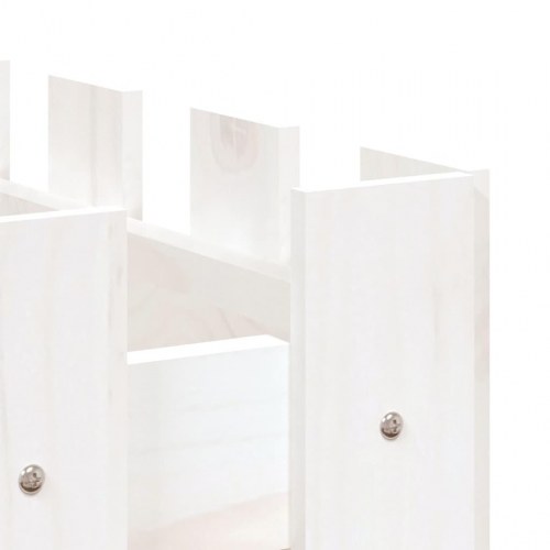 Højbed med stakitdesign 150×50×50 cm - massivt fyrretræ, hvid