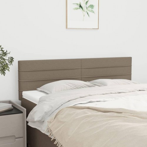 Polstret sengegavl 144 × 5 × 78/88 cm - stof, gråbrun