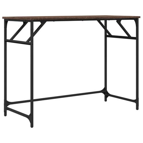 Skrivebord 100x45x76 cm konstrueret træ og stål brunt eg