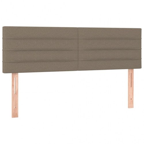 Polstret sengegavl 144 × 5 × 78/88 cm - stof, gråbrun