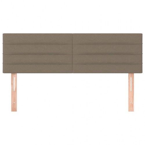 Polstret sengegavl 144 × 5 × 78/88 cm - stof, gråbrun