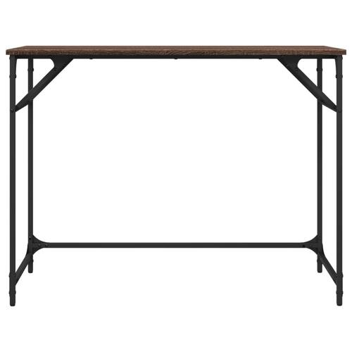 Skrivebord 100x45x76 cm konstrueret træ og stål brunt eg