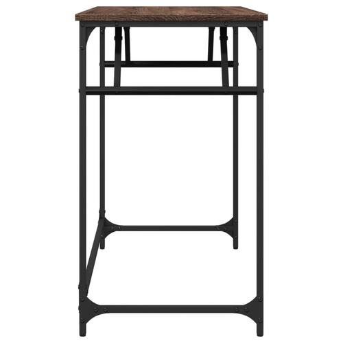 Skrivebord 100x45x76 cm konstrueret træ og stål brunt eg