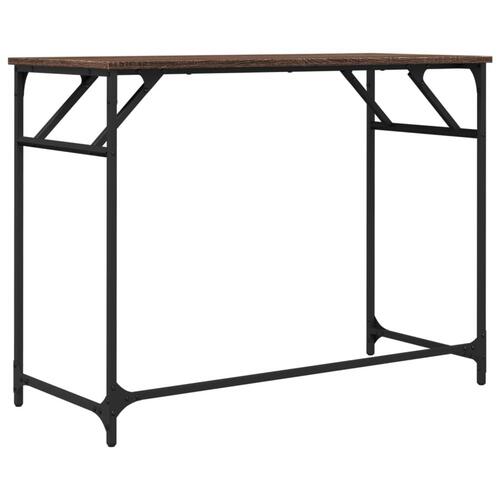 Skrivebord 100x45x76 cm konstrueret træ og stål brunt eg